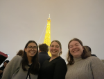 Students of Saint-Gobain EOM program in Paris with the Eiffel Tower in the background.